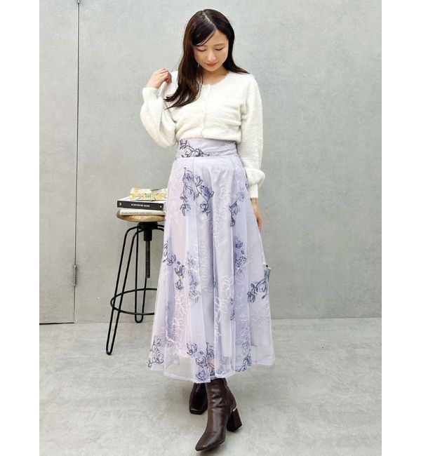 MERCURYDUO「ミニシャギーロングスリーブニットカーディガン」|カーディガン|