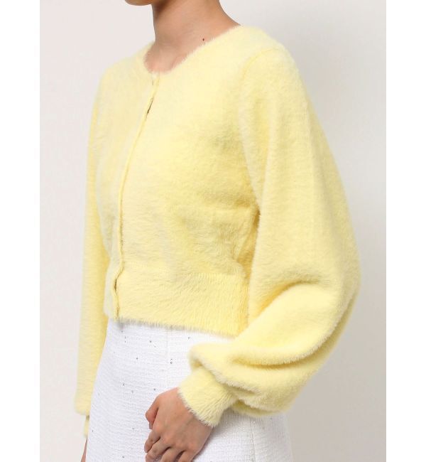 MERCURYDUO「ミニシャギーロングスリーブニットカーディガン」|カーディガン|