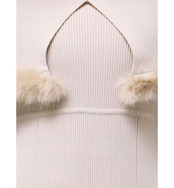 MERCURYDUO「ファートリミングニットワンピース」|ワンピース|