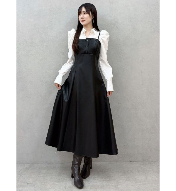 MERCURYDUO「アシメビスチェドッキングパワショルシャツワンピース」|ワンピース|