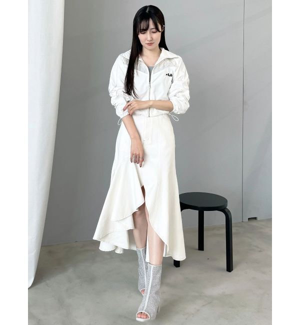 MERCURYDUO「デニムイレギュラーヘムフレアスカート」|スカート|