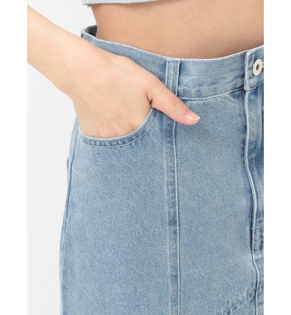 MERCURYDUO「デニムイレギュラーヘムフレアスカート」|スカート|