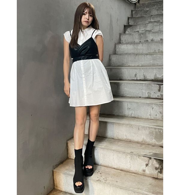 MURUA「ビスチェセットシャツワンピース」|ワンピース|