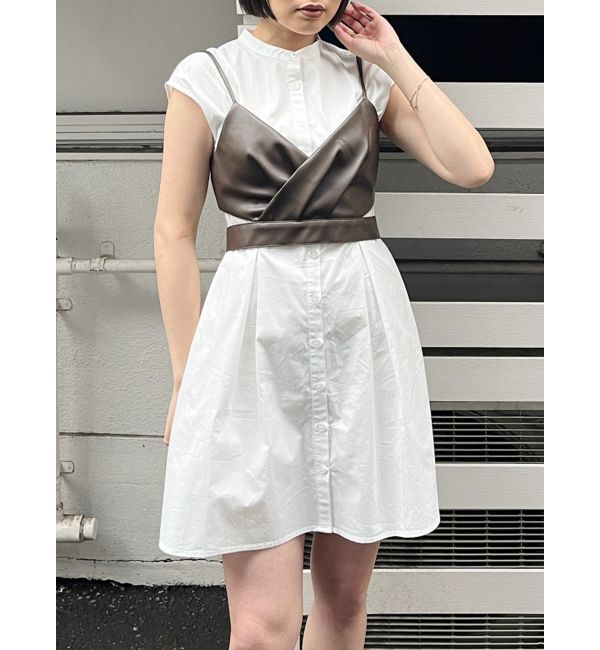 MURUA「ビスチェセットシャツワンピース」|ワンピース|ブラウン