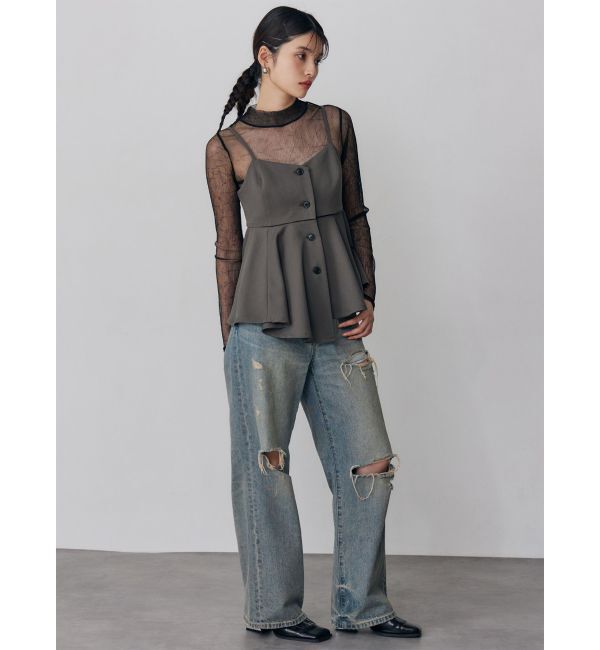 MURUA「プリーツシアーハイネックトップス」|Tシャツ・カットソー|