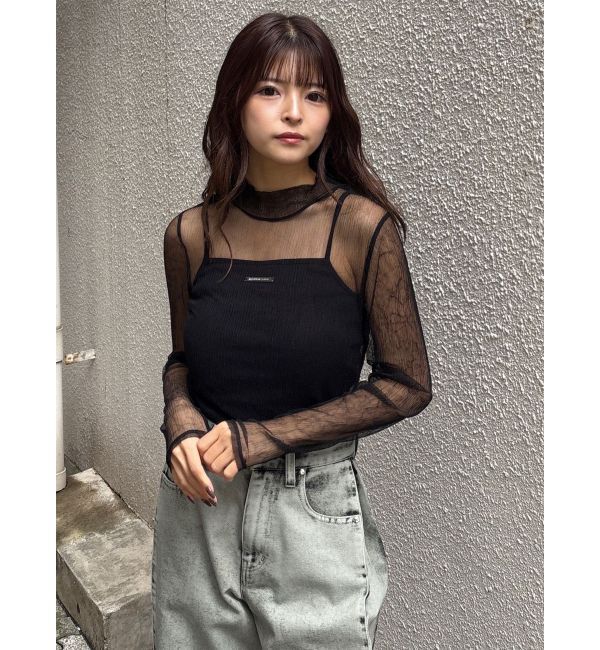 MURUA「プリーツシアーハイネックトップス」|Tシャツ・カットソー|