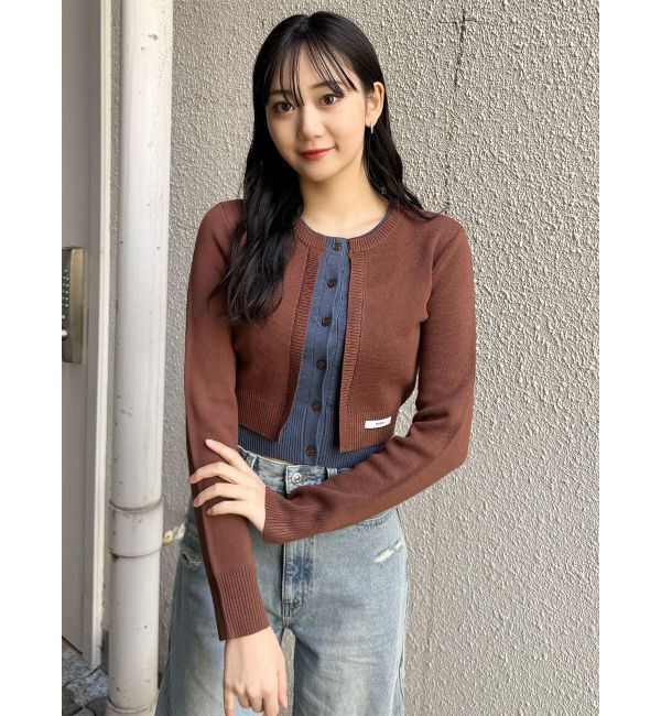 MURUA「レイヤードクロップドカーディガン」|カーディガン|