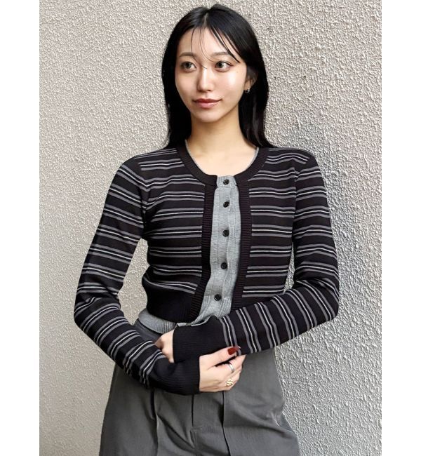 MURUA「レイヤードクロップドカーディガン」|カーディガン|