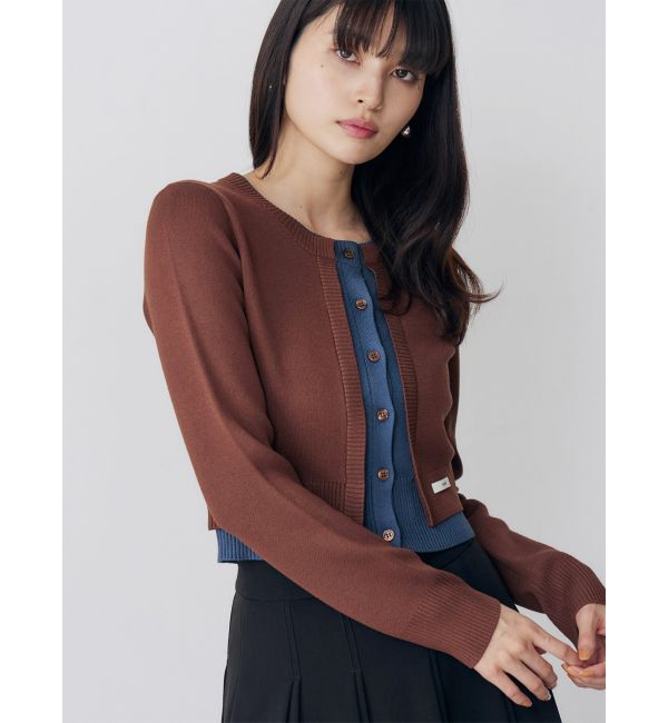 MURUA「レイヤードクロップドカーディガン」|カーディガン|ブラウン
