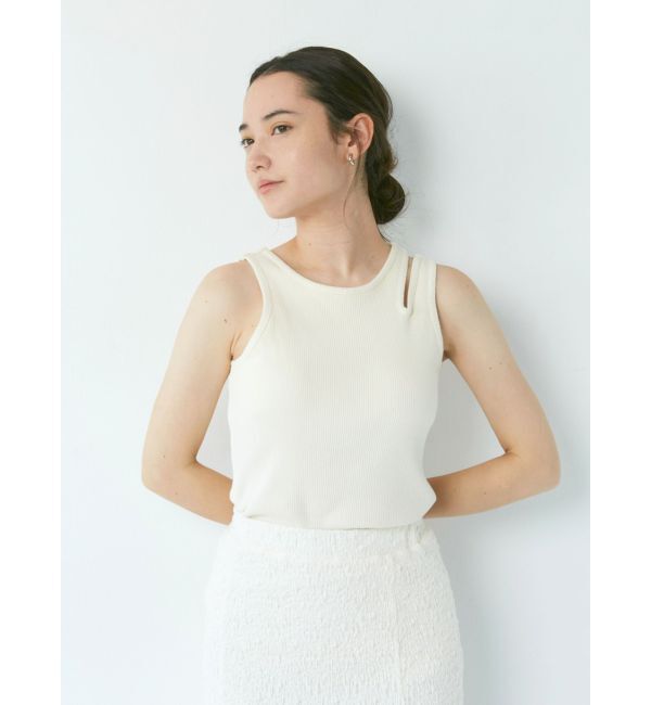 Ungrid「パット付きアシメデザインテレコタンクトップ」|タンクトップ|