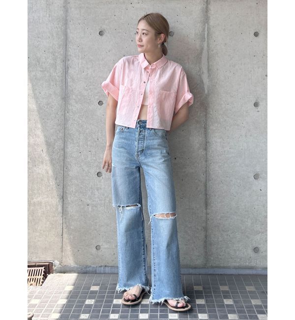 Ungrid「シアービックハーフスリーブシャツ」|シャツ・ブラウス|