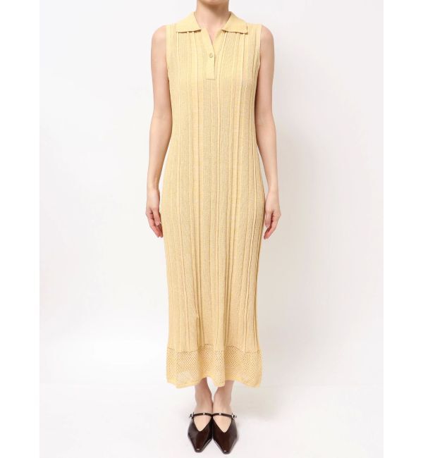 LAGUNAMOON「【追加生産】シャツカラーメランジニットワンピース」|ワンピース|