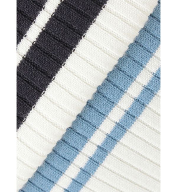 LAGUNAMOON「シャツレイヤードボーダーニットワンピース」|ワンピース|