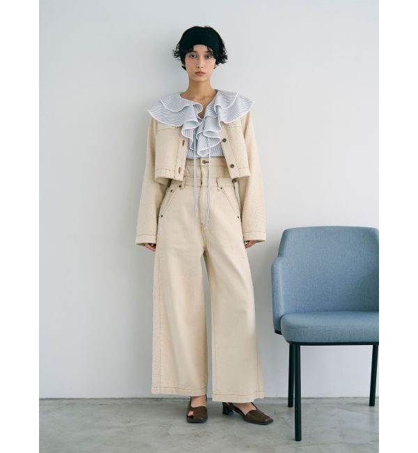 LAGUNAMOON「ハイウエストラインディティールデニムパンツ」|デニム|