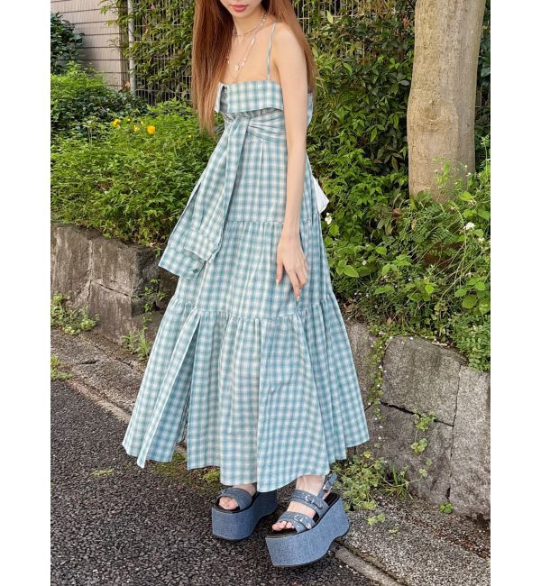 EVRIS「シャツデザインロングワンピース」|ワンピース|ブルー