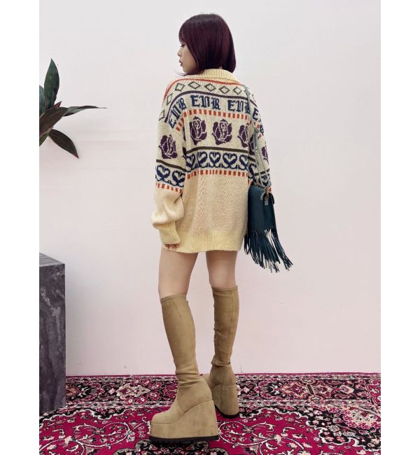 EVRIS「【秒盛れブーツ】ロングチャンキーヒールブーツ」|ロングブーツ|