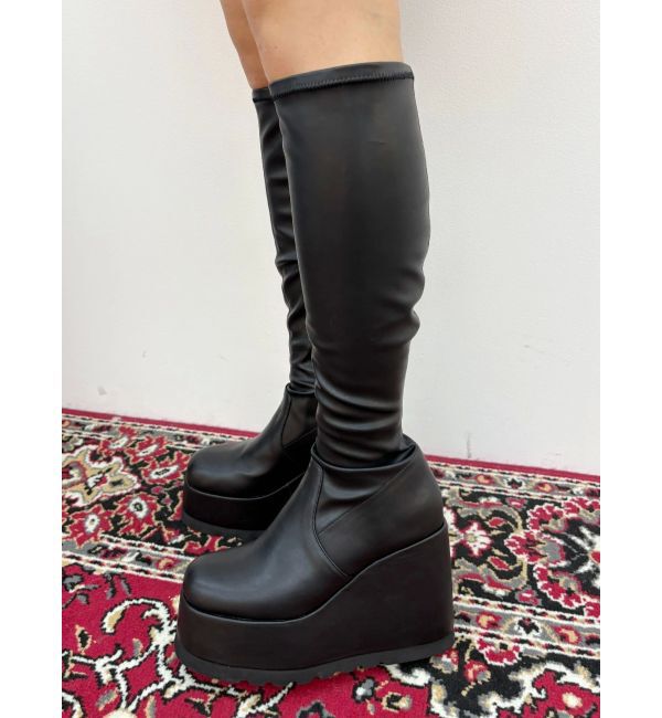 EVRIS「【秒盛れブーツ】ロングチャンキーヒールブーツ」|ロングブーツ|