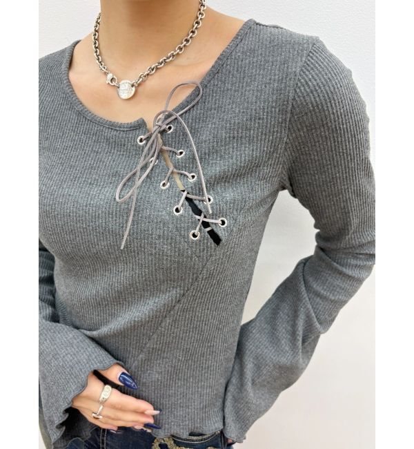 EVRIS「レースアップカットソー」|Tシャツ・カットソー|