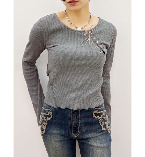 EVRIS「レースアップカットソー」|Tシャツ・カットソー|