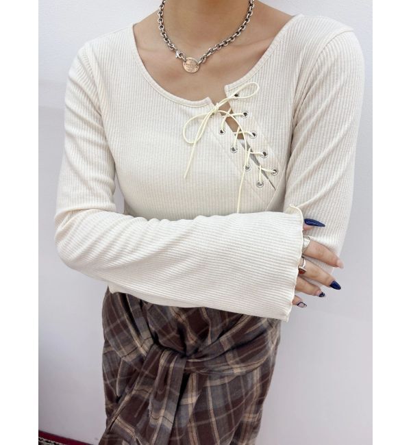 EVRIS「レースアップカットソー」|Tシャツ・カットソー|