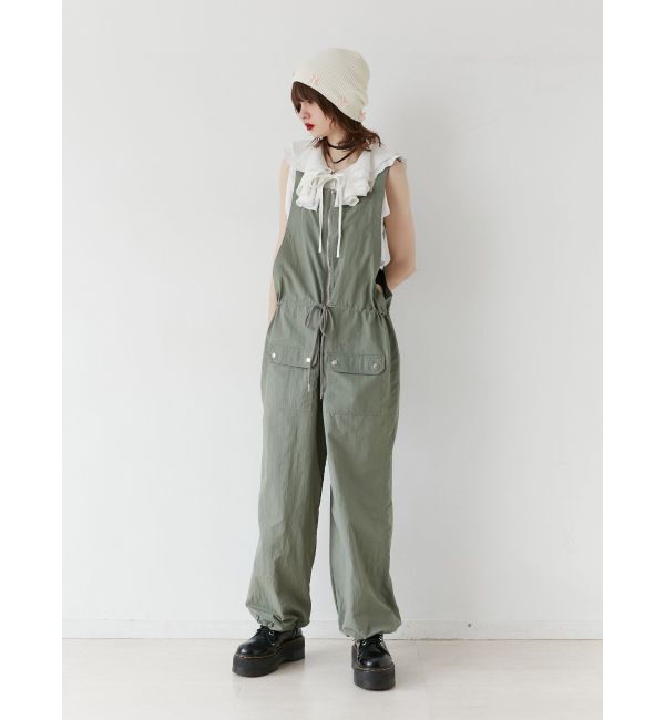 jouetie「フロントZIPジャンプスーツ」|オールインワン|カーキ