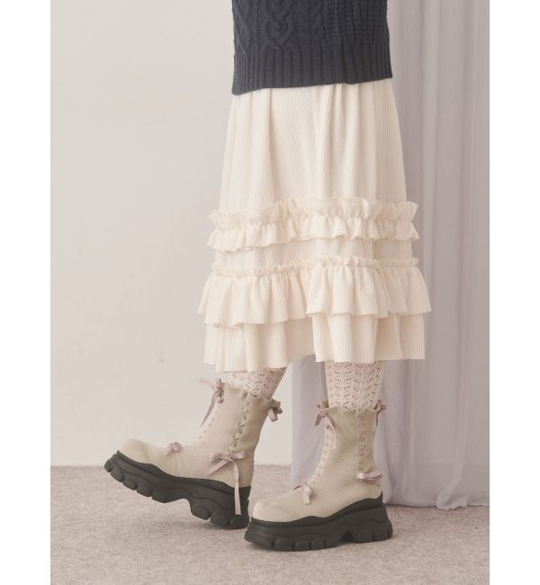 merry jenny「コーデュロイフリルタックスカート」|スカート|