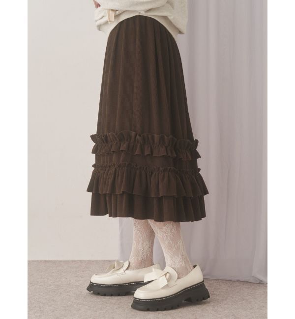 merry jenny「コーデュロイフリルタックスカート」|スカート|