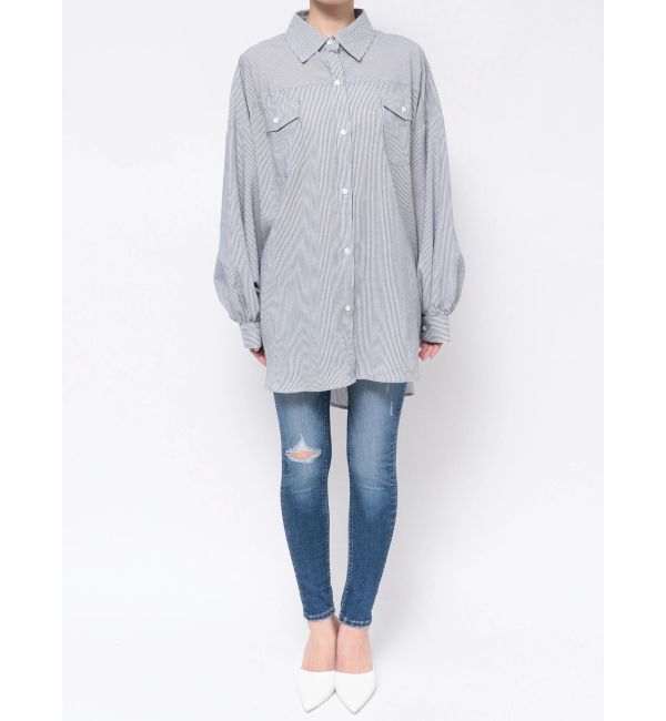GYDA「ストライプオーバーシャツ」|シャツ・ブラウス|