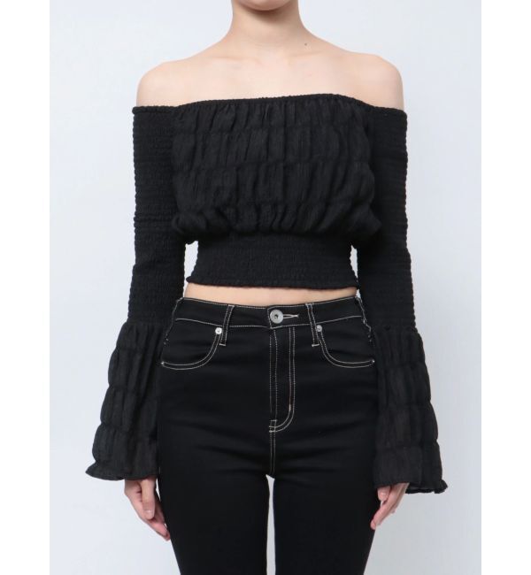 GYDA「オフショルシャーリングスリーブブラウス」|シャツ・ブラウス|