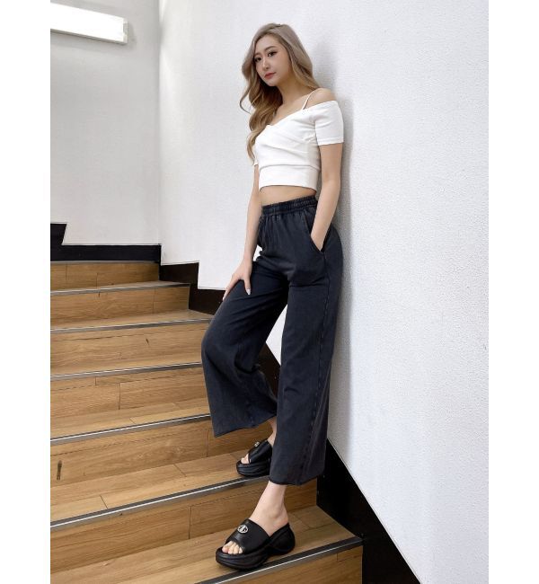 GYDA「ハーフスリーブカシュクールオフショルショートトップス」|Tシャツ・カットソー|