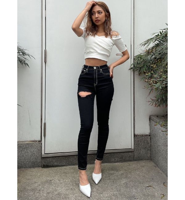 GYDA「ハーフスリーブカシュクールオフショルショートトップス」|Tシャツ・カットソー|