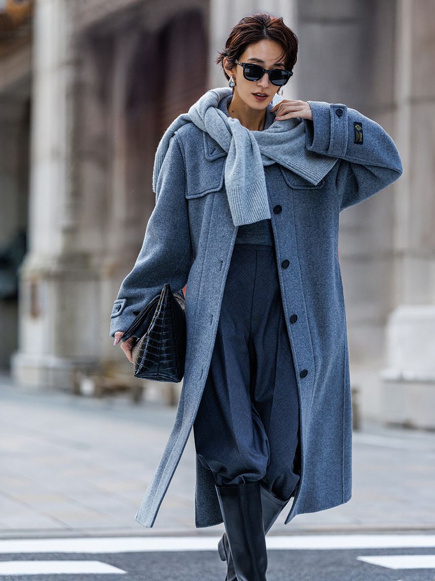 Mila Owen「ロングリバーコート」|ステンカラーコート|