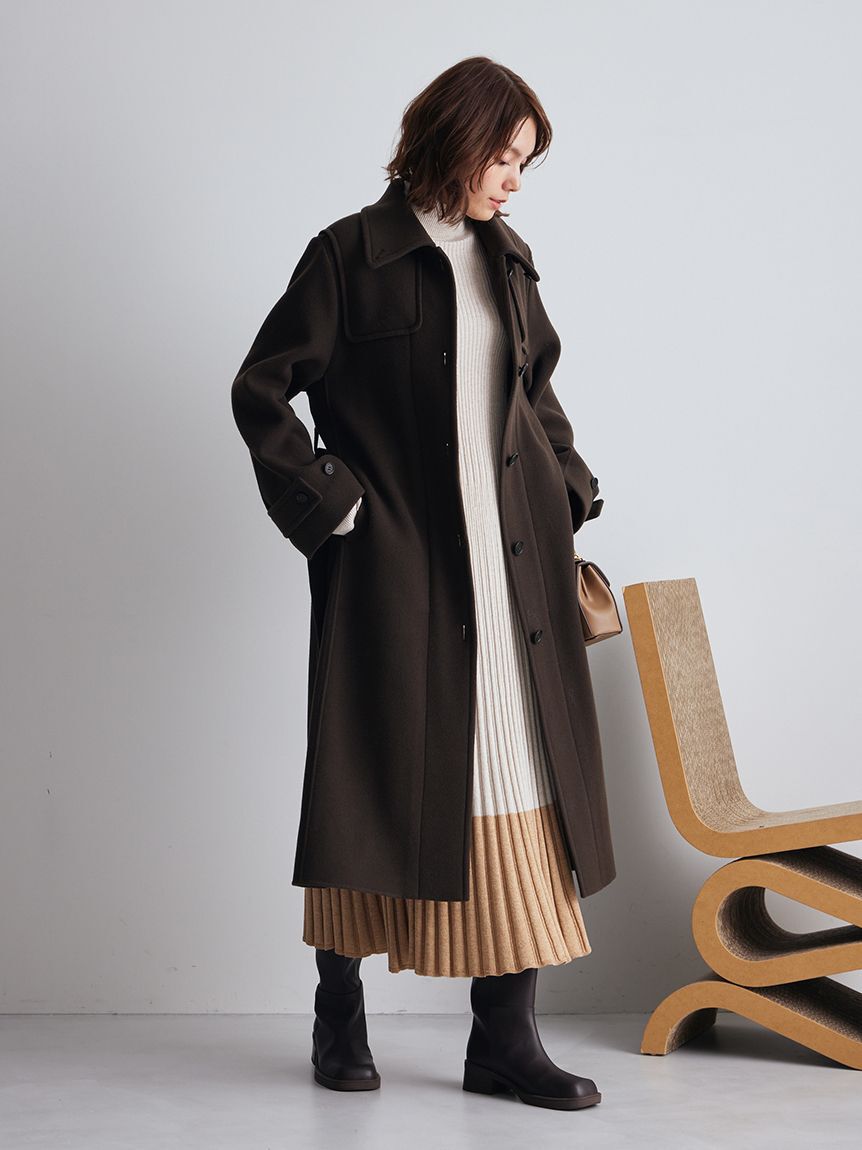 Mila Owen「ロングリバーコート」|ステンカラーコート|