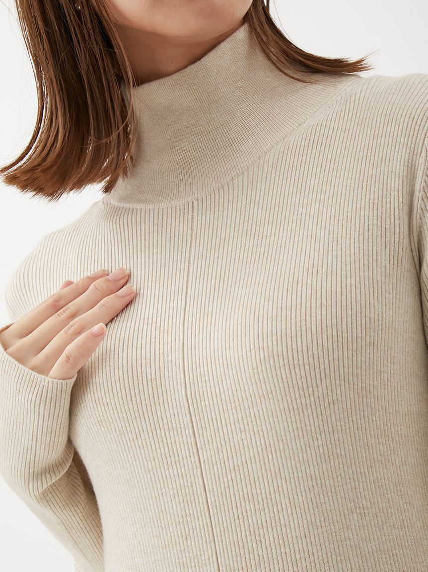 Mila Owen「タートルネックリブニットフレアワンピース」|ワンピース|