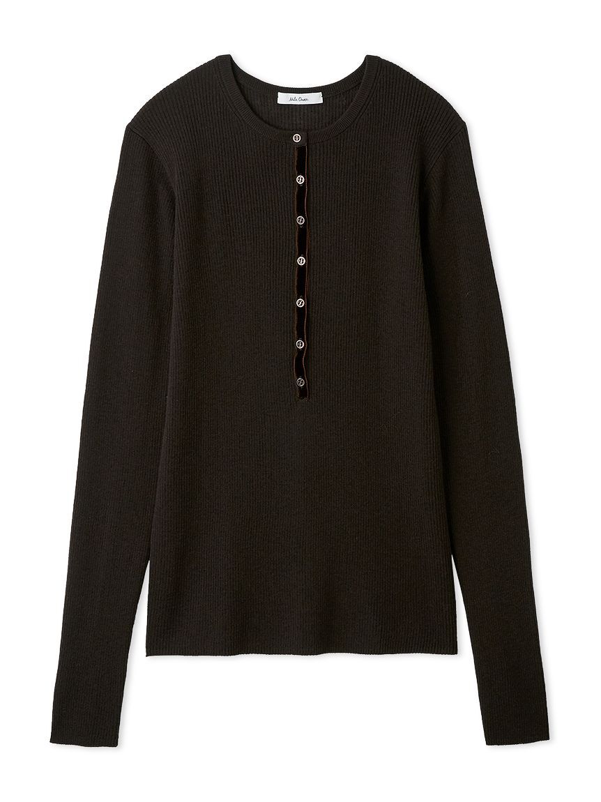 Mila Owen「ベロアヘンリーネックリブニット」|ニット・セーター|BRW