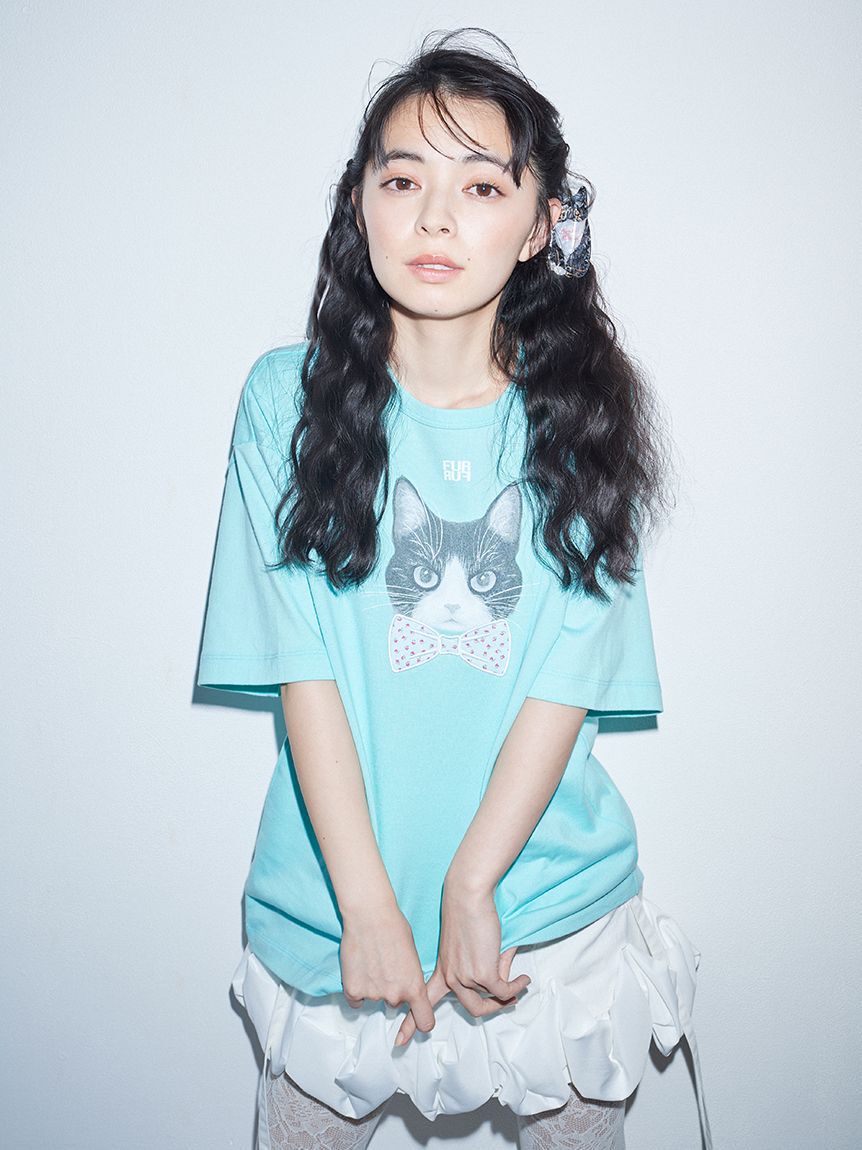 FURFUR「【上國料萌衣コラボ】HanaプリントTシャツ（UNISEX）」|Tシャツ・カットソー|BLU