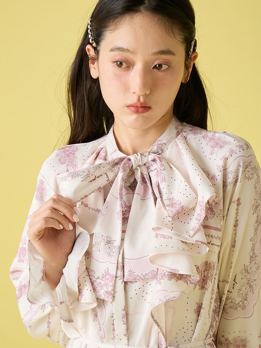 LILY BROWN「スカーフプリントボウタイブラウス」|シャツ・ブラウス|