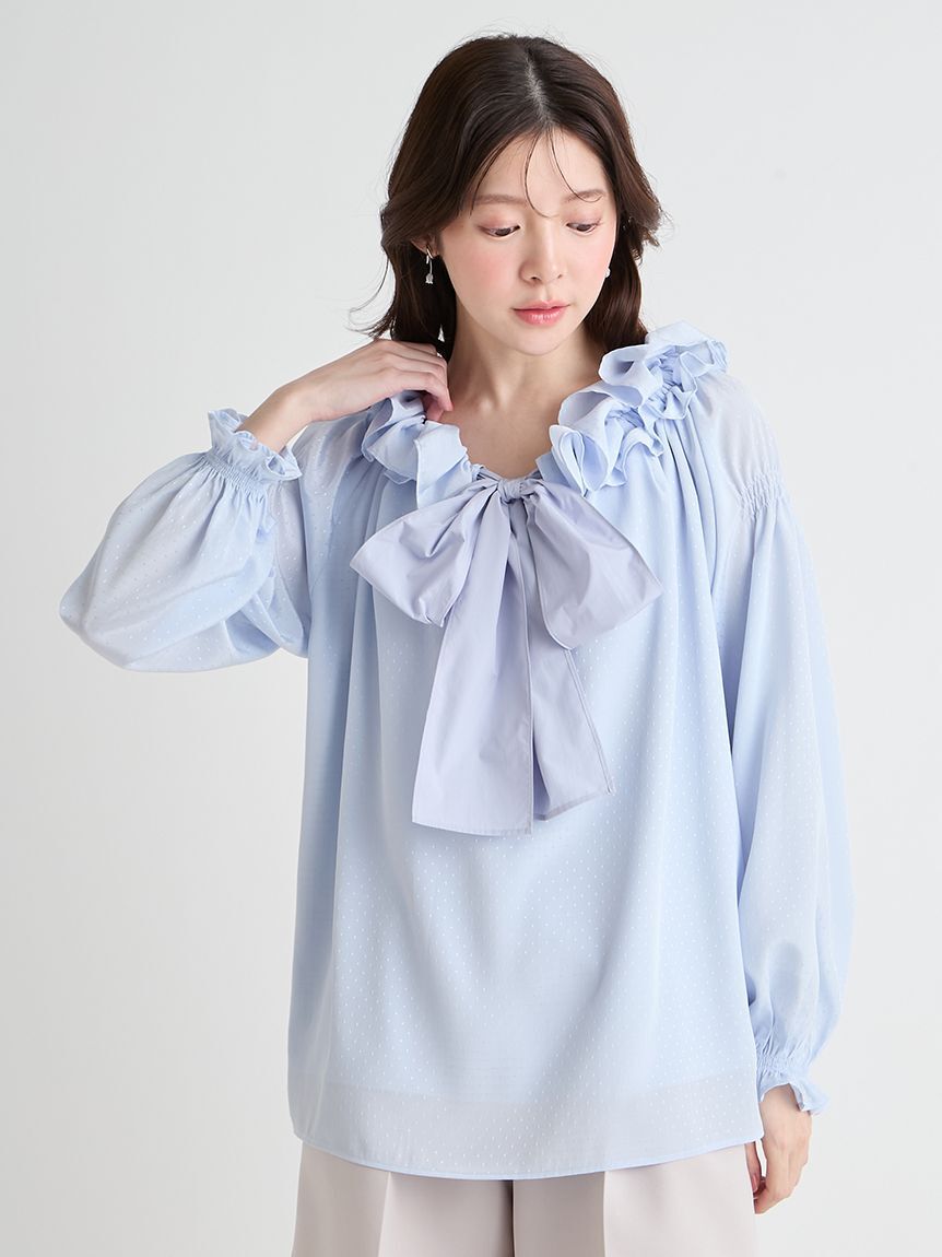 CELFORD「【洗える】ビッグリボンスモックブラウス」|シャツ・ブラウス|