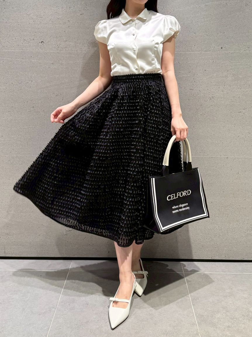 CELFORD「【洗える】フロントスカラサテンブラウス」|シャツ・ブラウス|