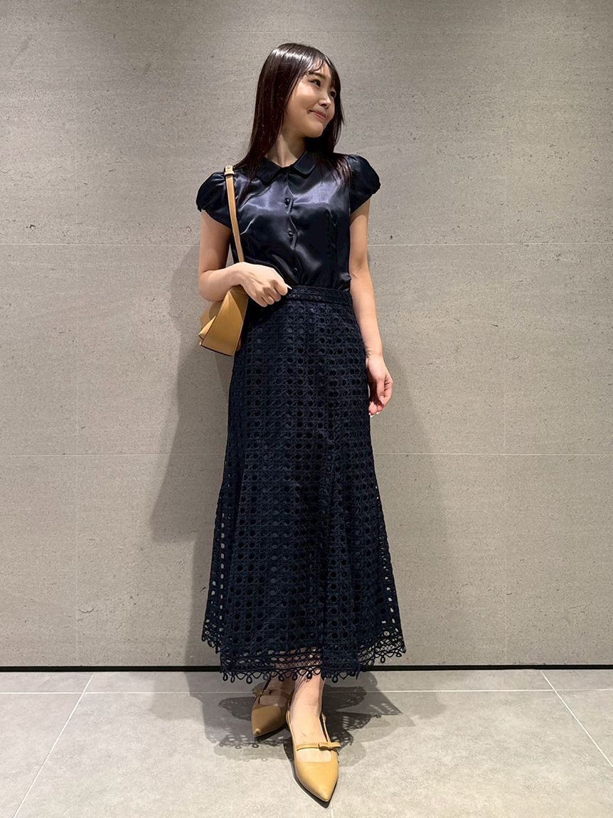 CELFORD「【洗える】フロントスカラサテンブラウス」|シャツ・ブラウス|