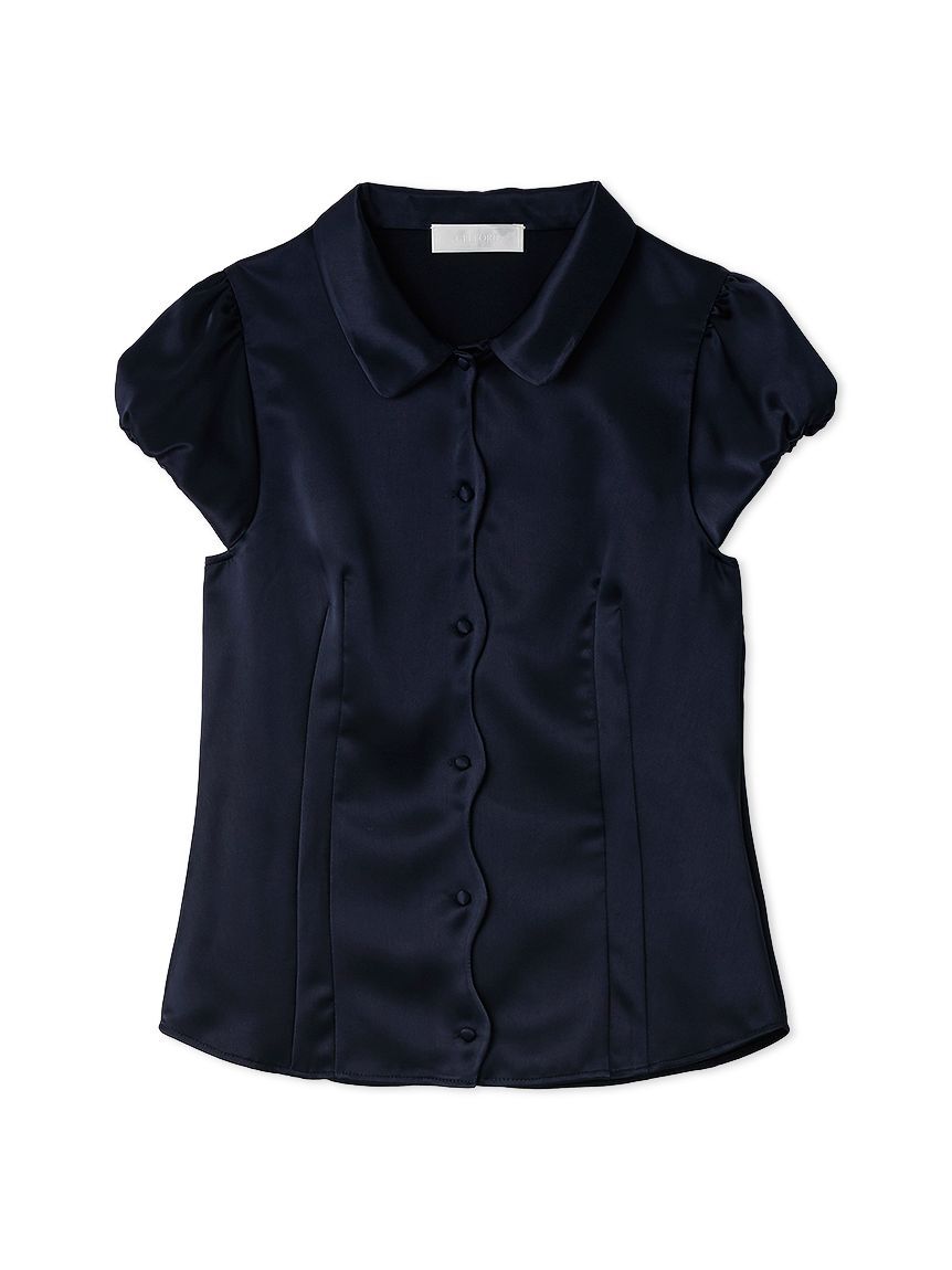 CELFORD「【洗える】フロントスカラサテンブラウス」|シャツ・ブラウス|