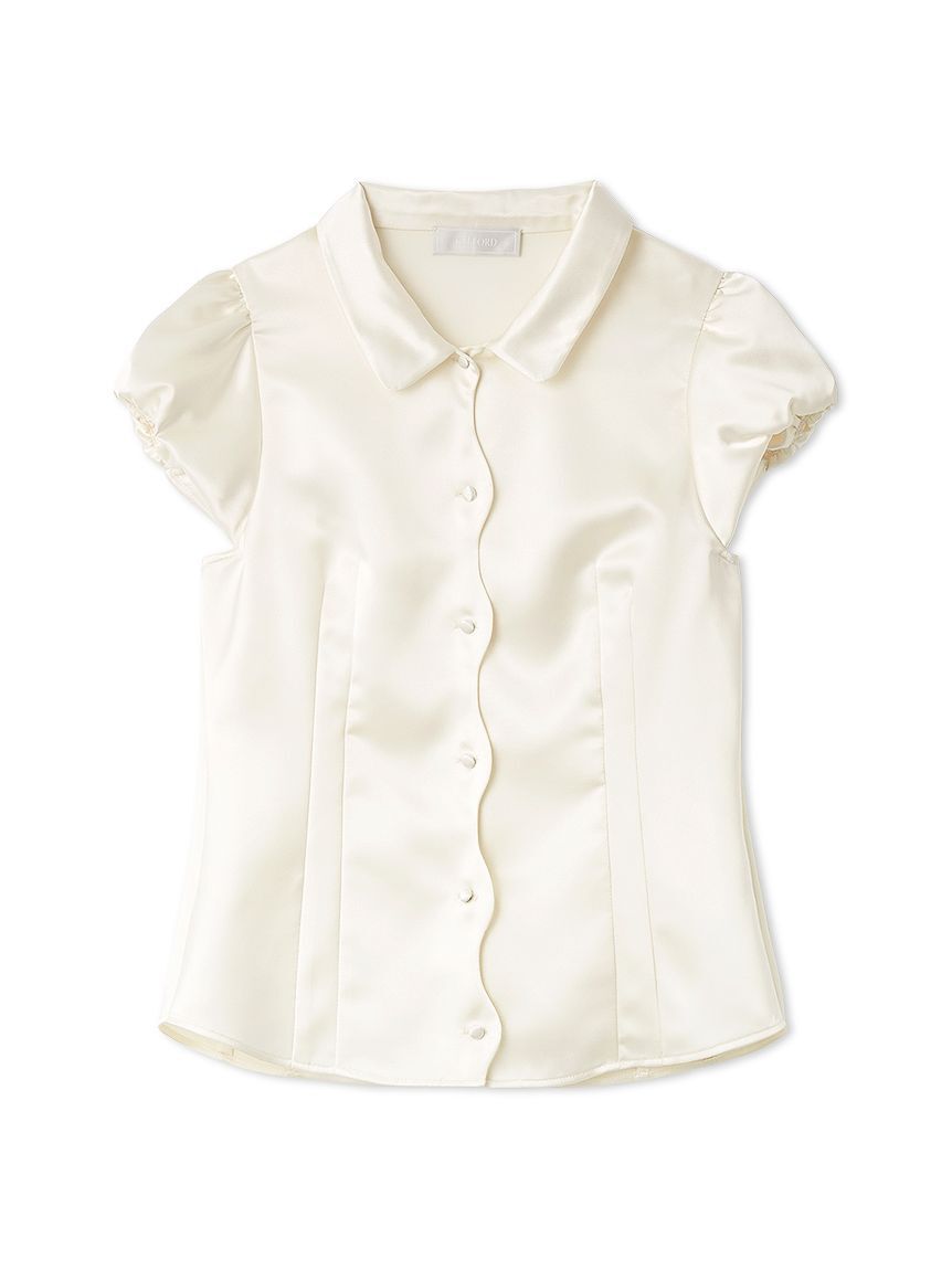 CELFORD「【洗える】フロントスカラサテンブラウス」|シャツ・ブラウス|