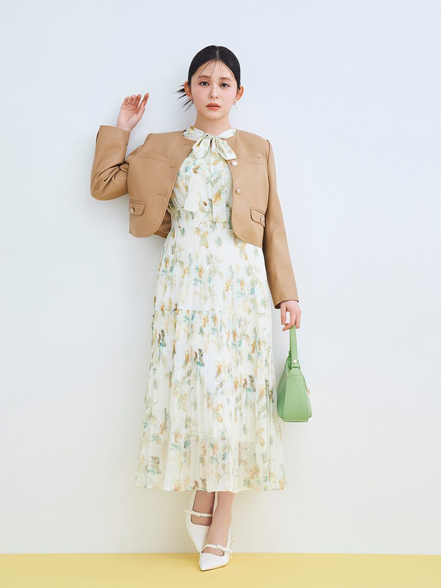 CELFORD「レザーライクショートジャケット」|テーラードジャケット|