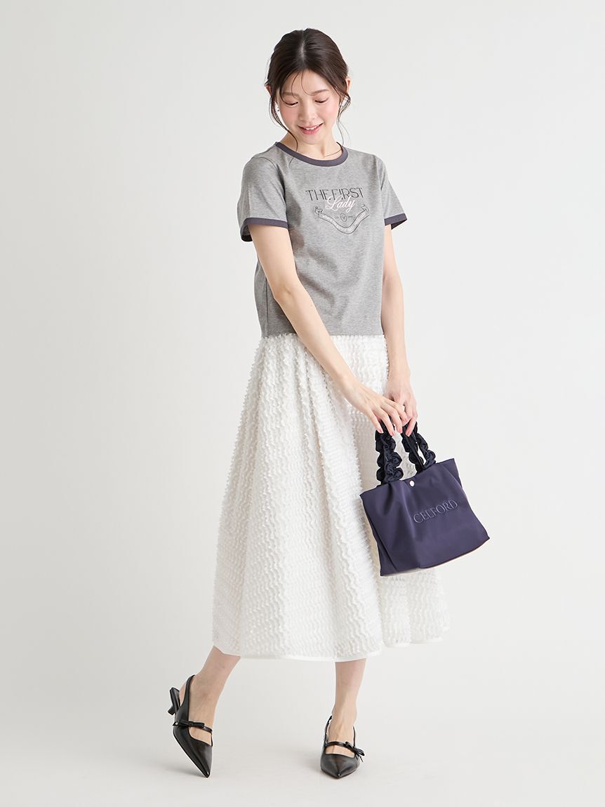 CELFORD「リボンジャガードタックフレアスカート」|スカート|