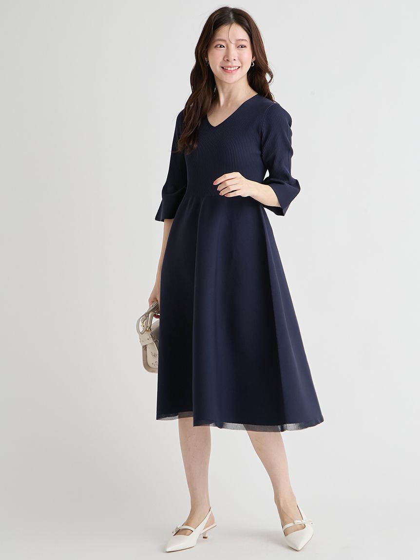 CELFORD「【洗える】ベルスリーブホールガーメントワンピース」|ワンピース|