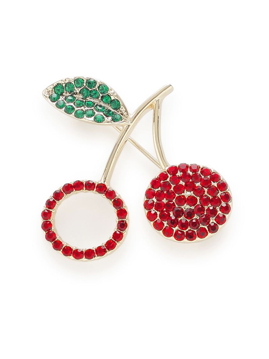 CELFORD「ビジューチェリーピアスブローチ」|ブローチ・コサージュ|RED