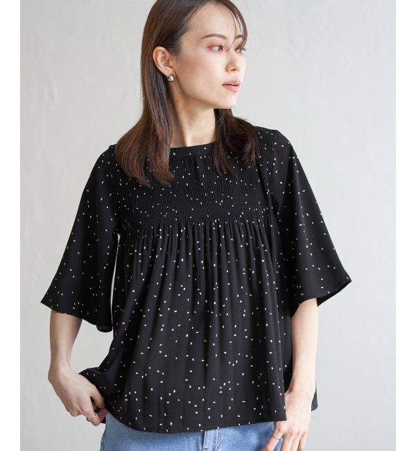 ikka「マジョリカ3段プリーツブラウス」|シャツ・ブラウス|ブラック