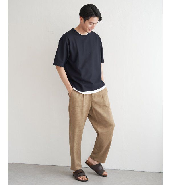 ikka「【吸水速乾】ドライ鹿の子レイヤードTシャツ5分袖」|Tシャツ・カットソー|