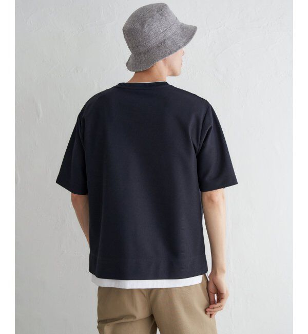 ikka「【吸水速乾】ドライ鹿の子レイヤードTシャツ5分袖」|Tシャツ・カットソー|