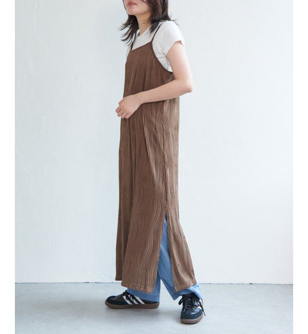 VENCE share style「ウェーブパイピングキャミワンピース」|ワンピース|ブラウン